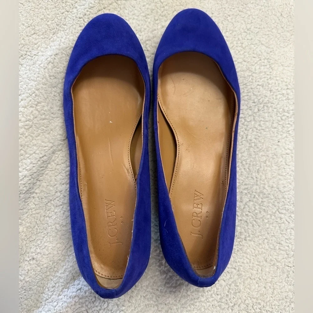 J. Crew Cobalt Blue Suede Ballet Flats